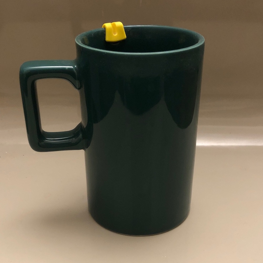 Dark Green Mug with Yellow Accent